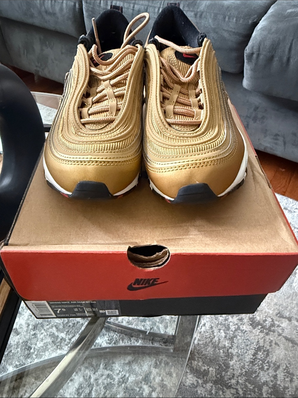 Nike Women’s Air Max 97 Gold Sneakers